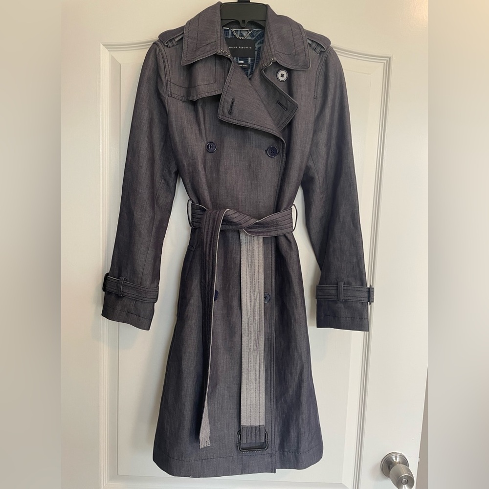 Banana Republic Indigo Trench Coat